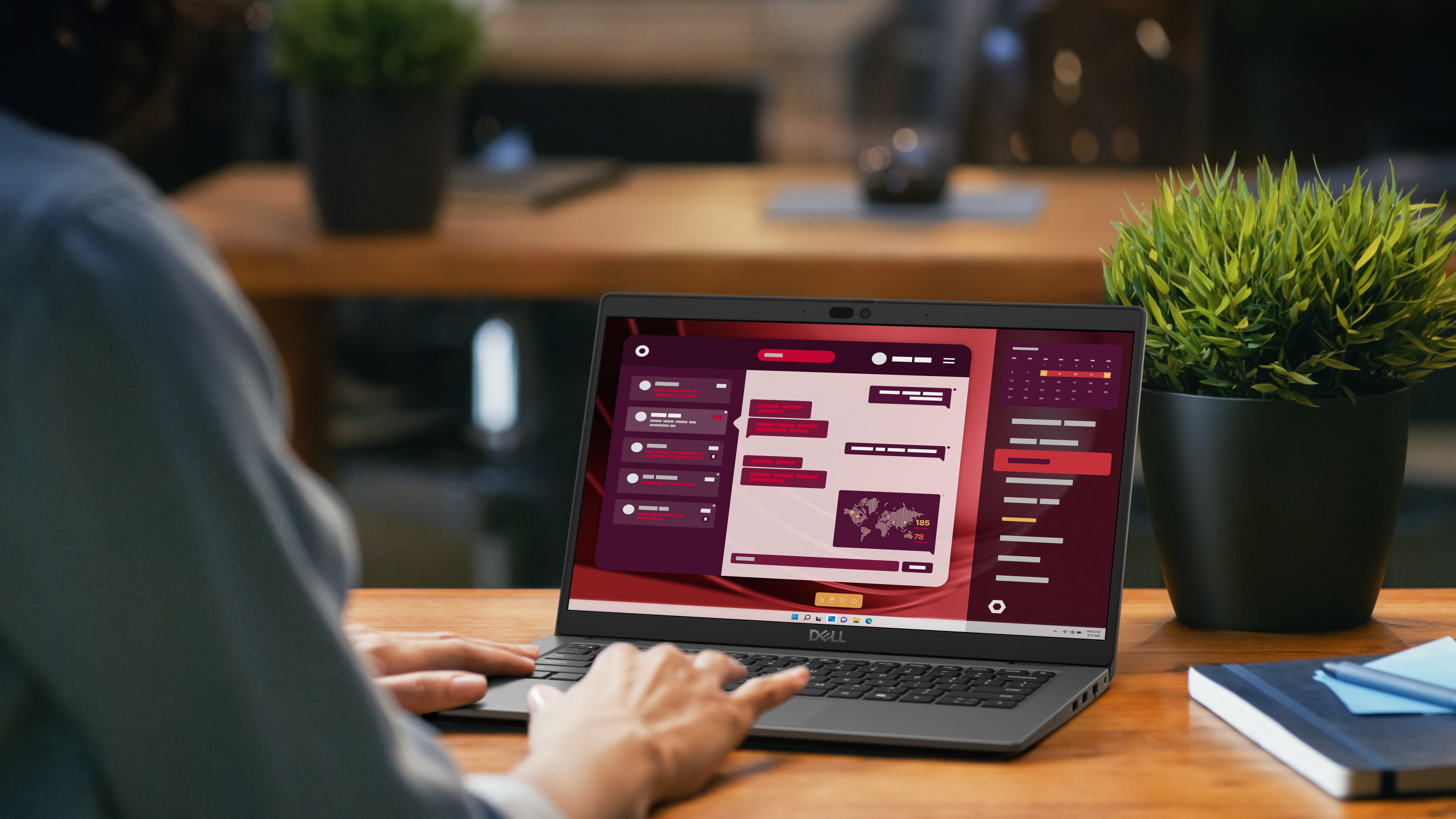 Female Analyst at Her Desk on a Latitude