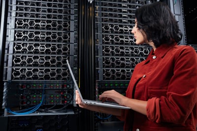 IT Professional Working with PowerEdge in a Data Center