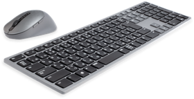 Imagen de un mouse y teclado inalámbricos Dell Pro KM7321W.