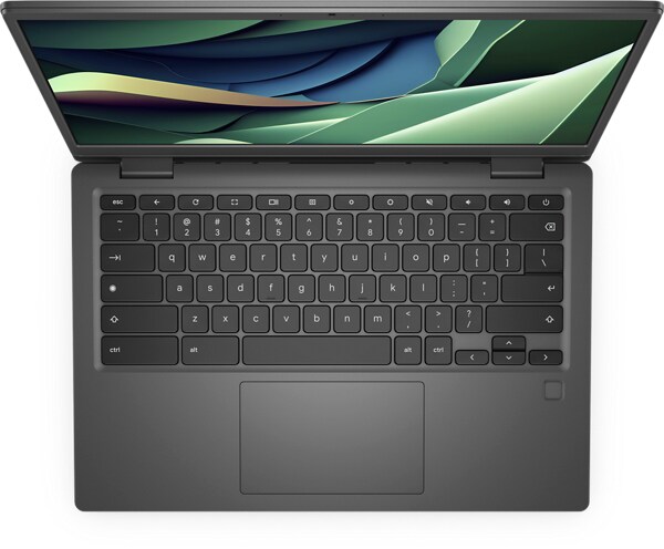 Power button on the top right corner of Dell Chromebook 3445