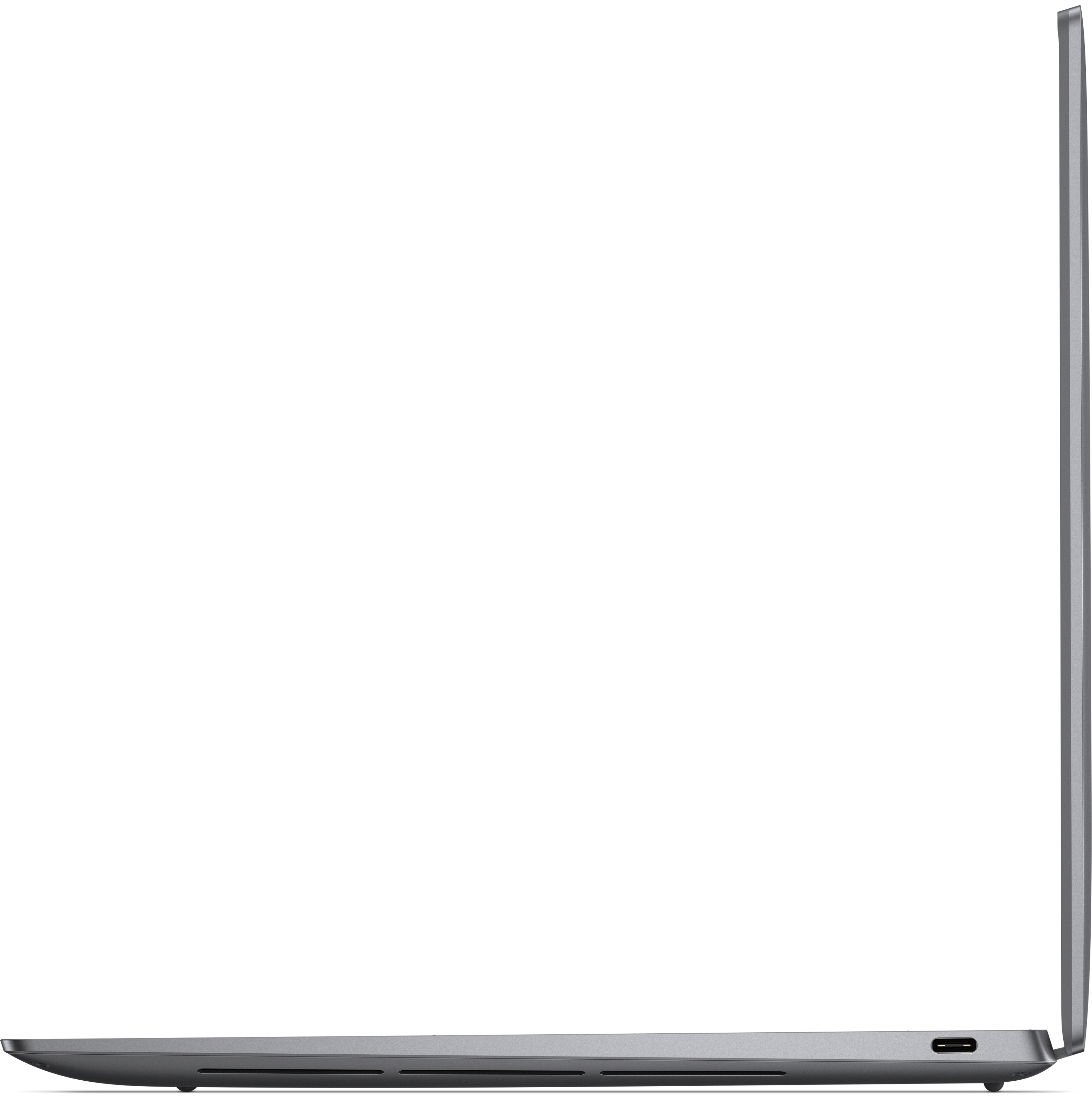 Lado esquerdo do notebook XPS em promoção Dell cinza grafite