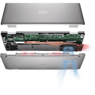 Zdjęcie mobilnej stacji roboczej Dell Precision 15 3570 przedstawiające wnętrze urządzenia.