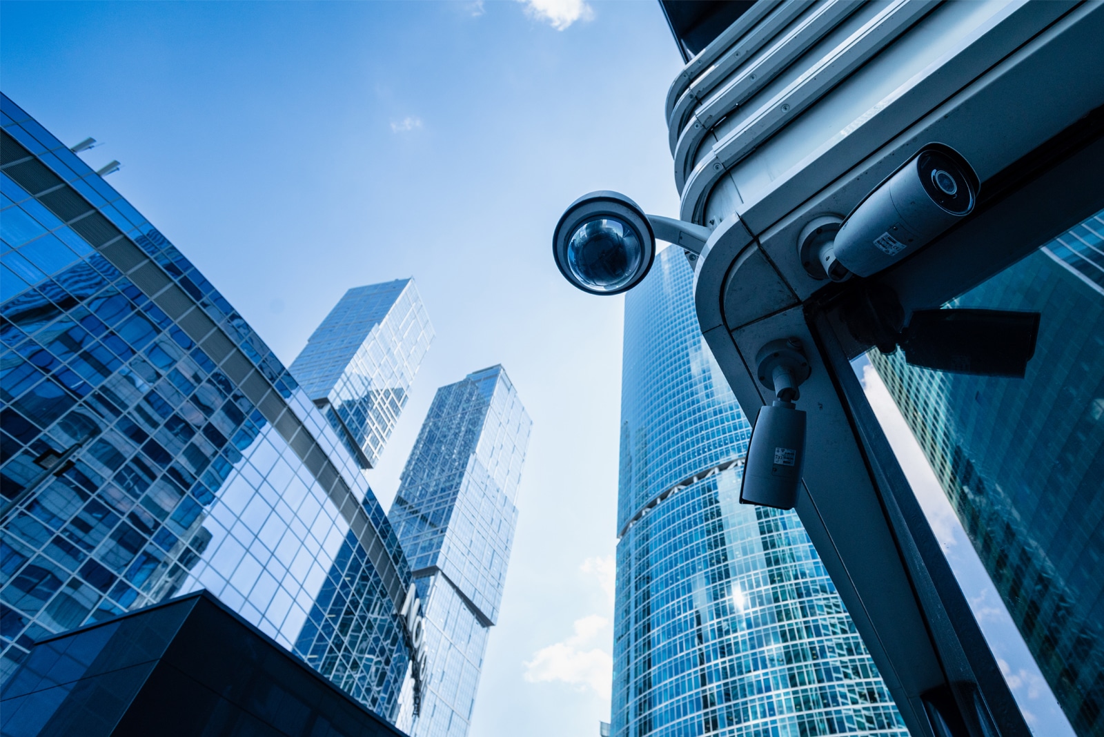 Security camera on a business building