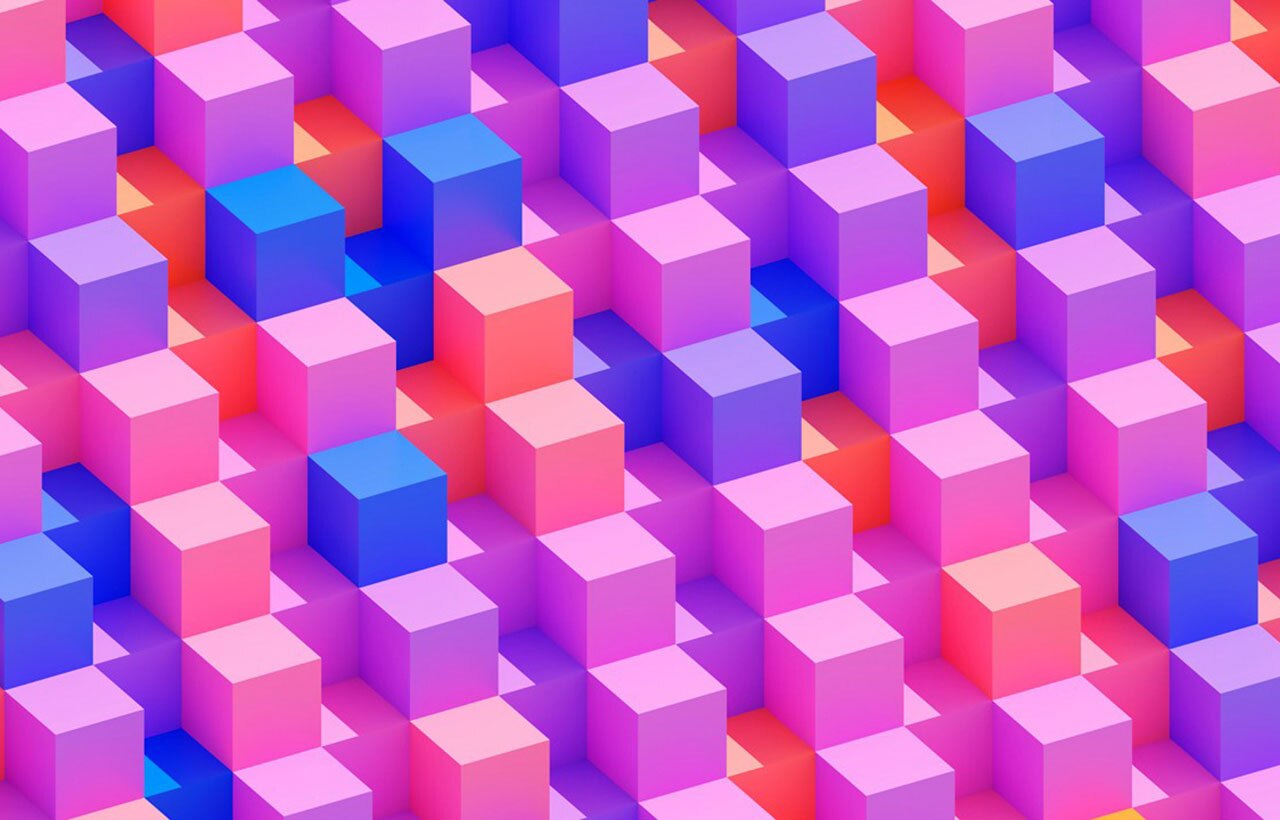 Padrão de cubo com cores de alto contraste
