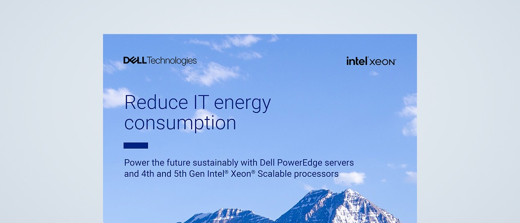A Dell Technologies-branded document titled "Reduct IT energy consumption"