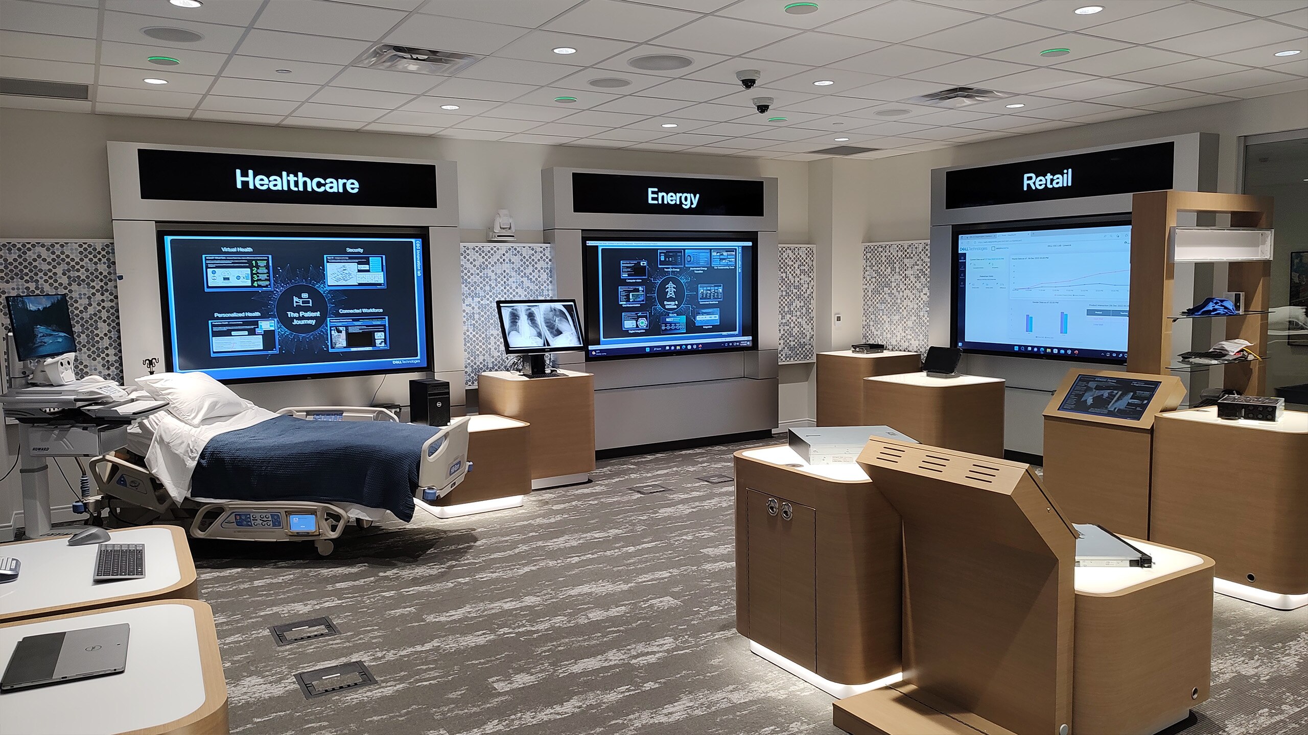 The healthcare showcases at the Customer Solution Centers Innovation Lab in Round Rock.