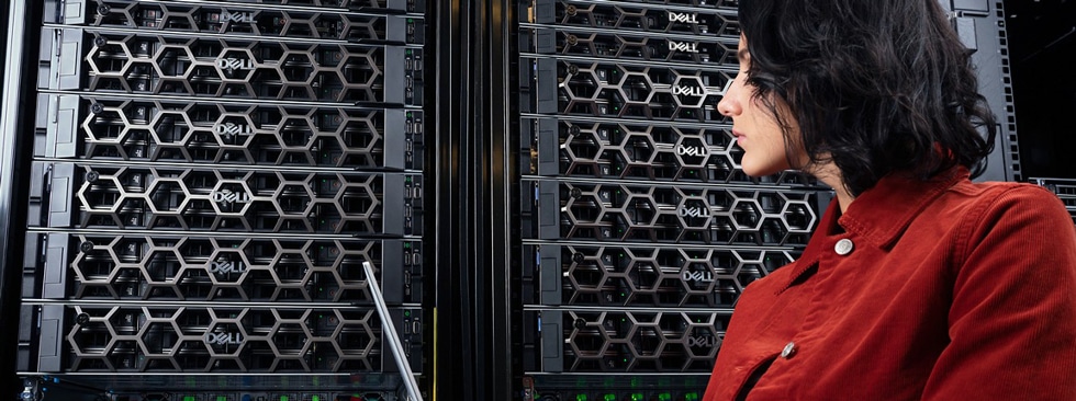 IT Professional Working with PowerEdge in a Data Center