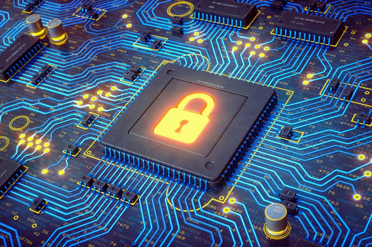 Abstract 3D Render of a Microprocessor on a Circuit Board