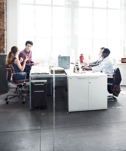 Business Professionals in a Modern Open Plan Office Workplace