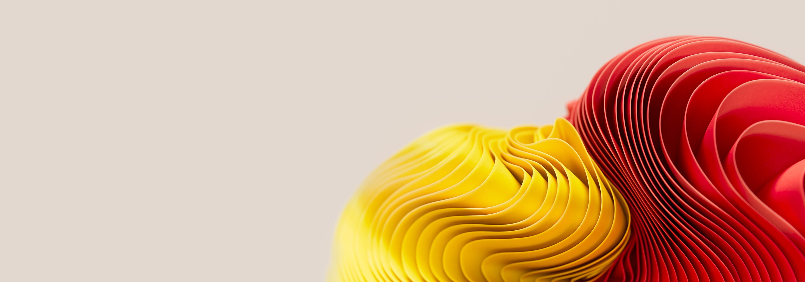 Forme abstraite sur fond jaune et rouge