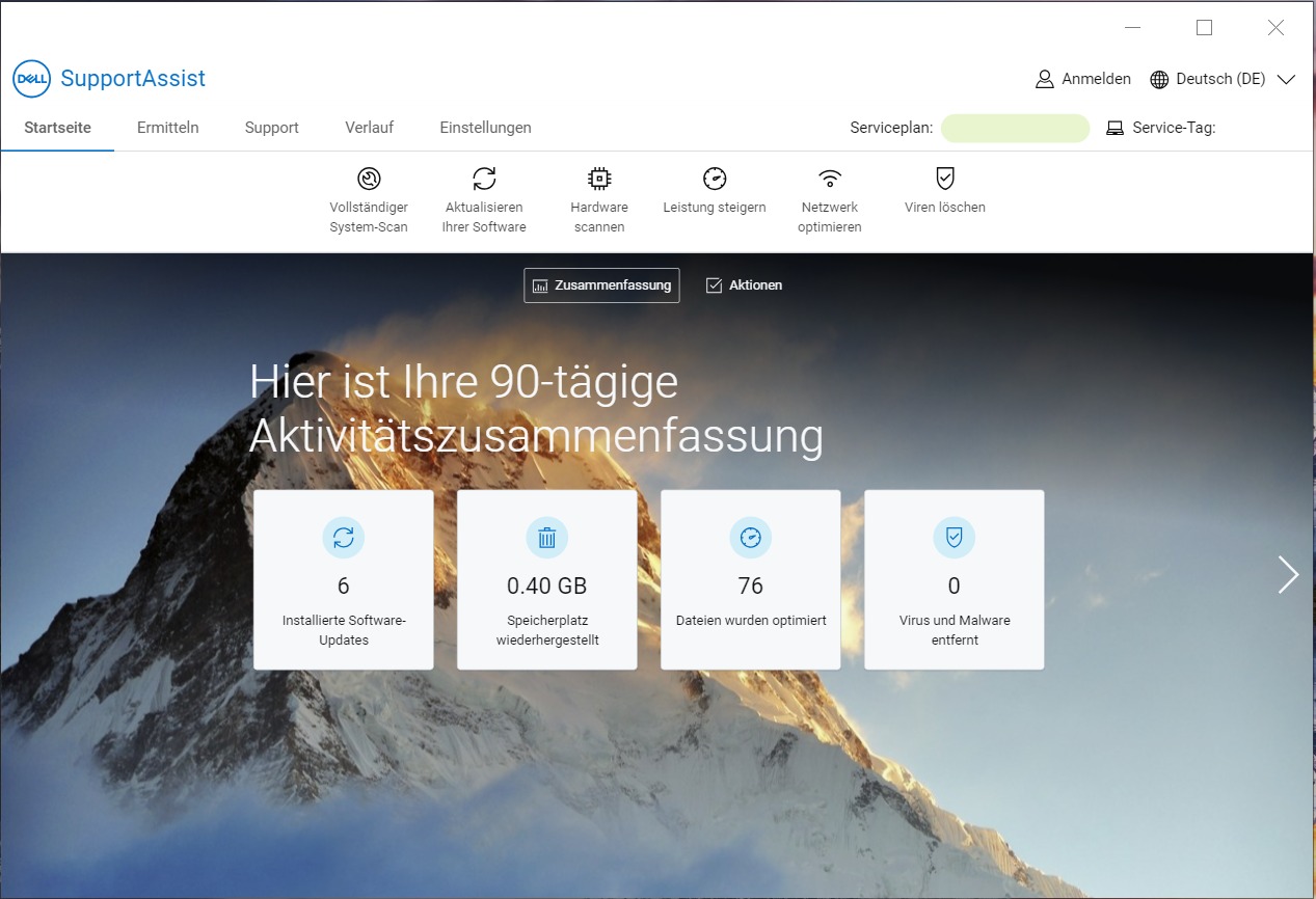 Mit Dell Care Premium auf alle SupportAssist-Funktionen zugreifen
