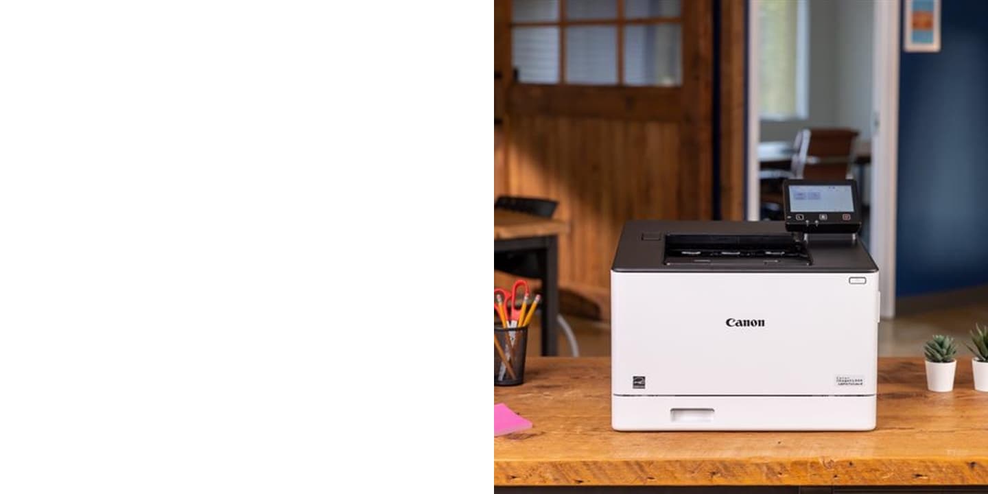Canon LBP674Cdw Printer sitting on desk
