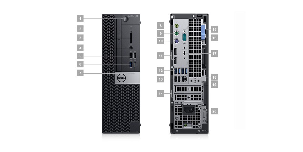 optiplex-xe3 - Ports & Slots – Small Form Factor
