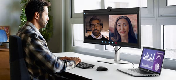 Nahezu überall verbinden mit dem Dell Videokonferenzmonitor – P3424WEB