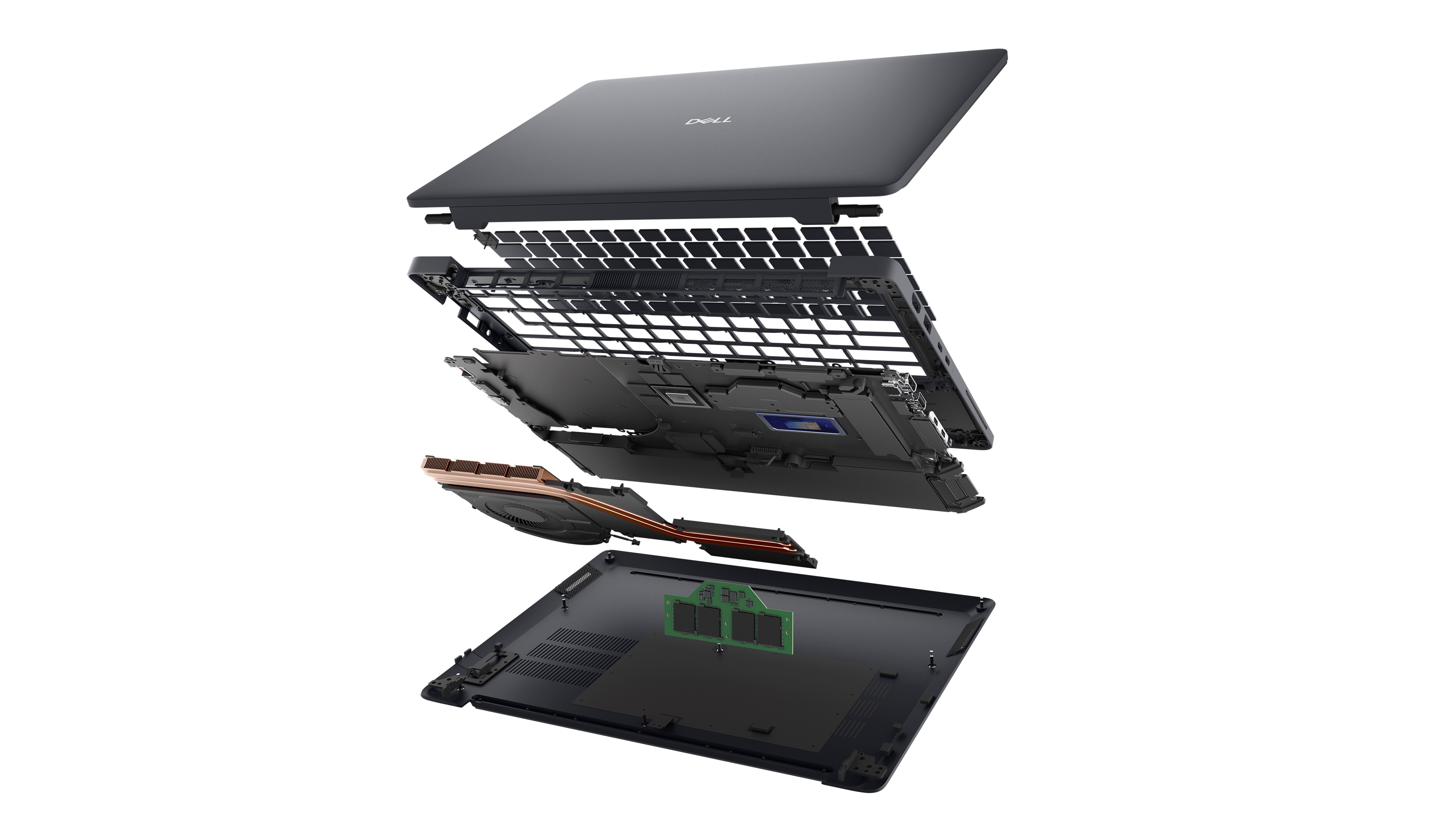 Expanded view of Dell Pro Max 14 internals.