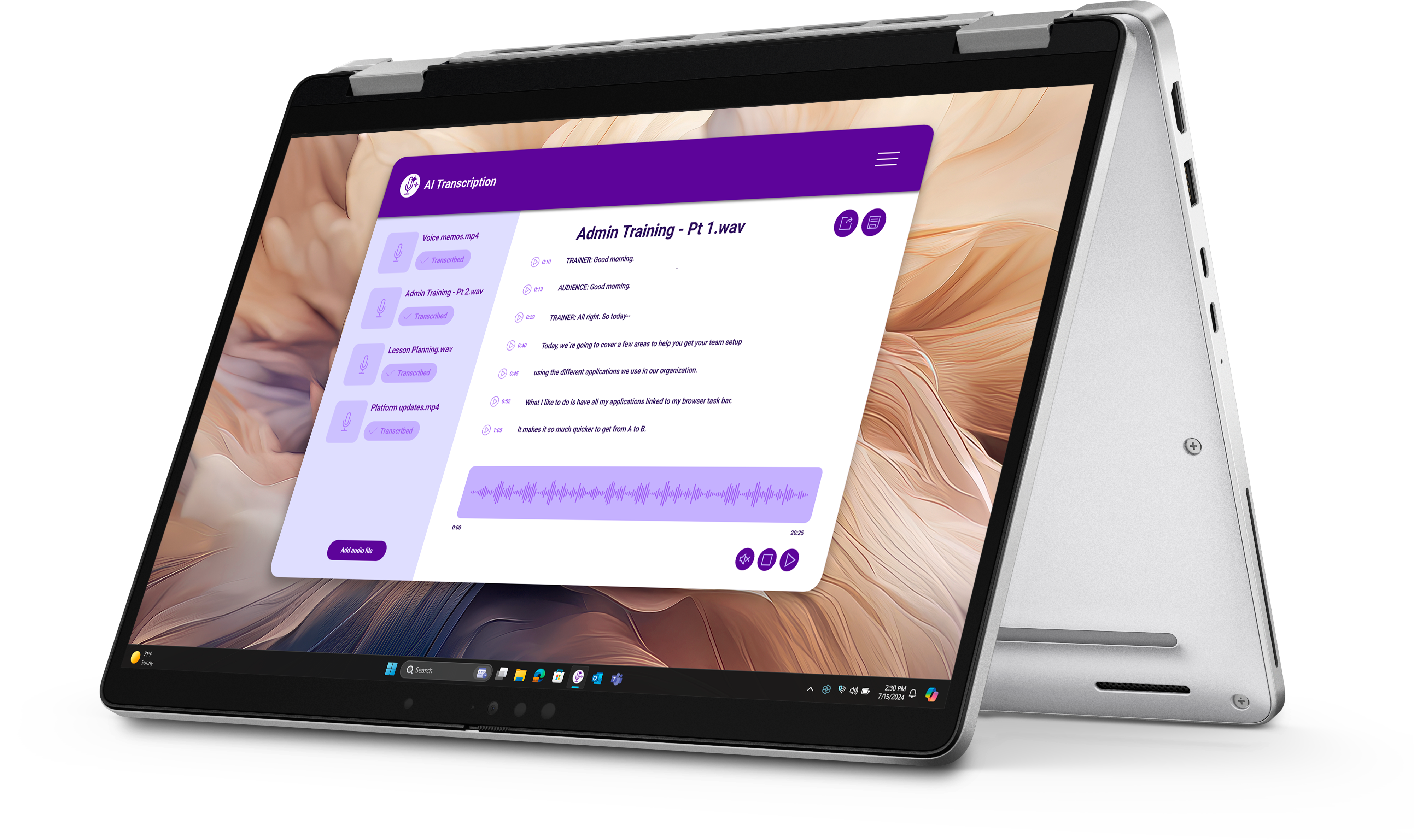 View right-facing Dell Pro 13 Plus.