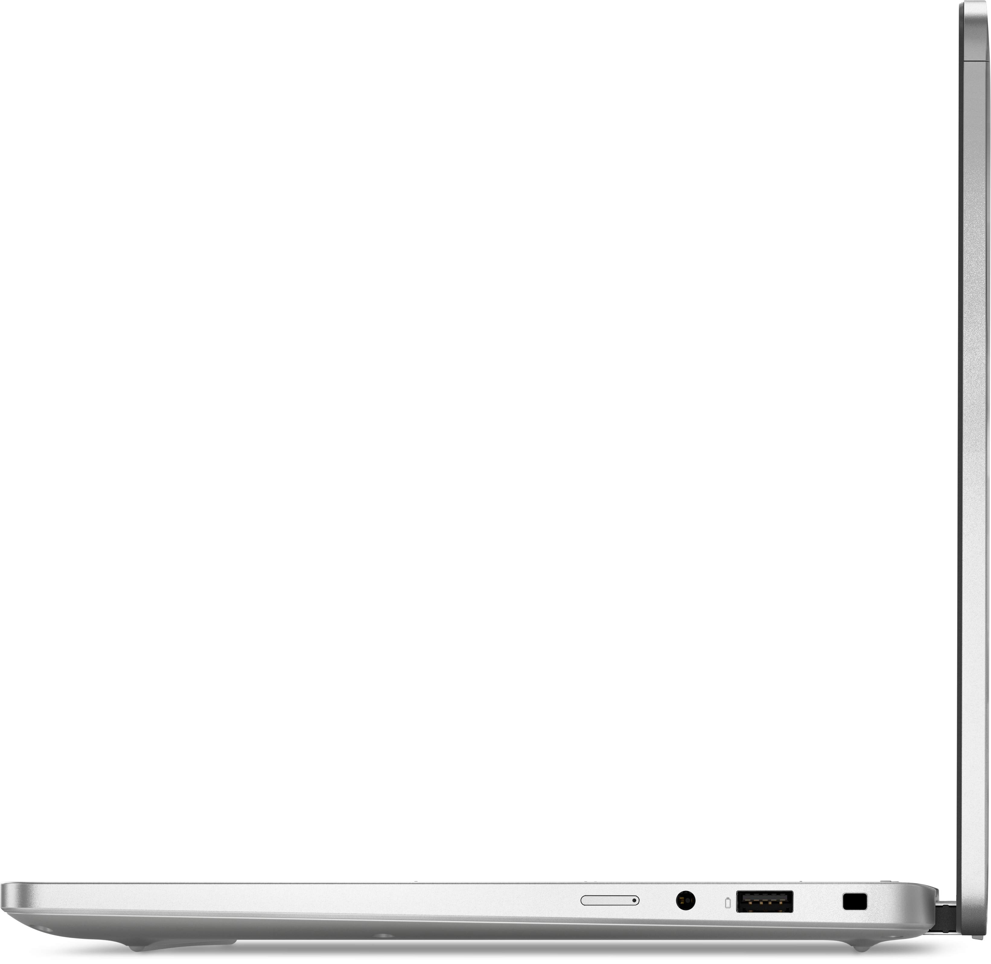 View right-profile Dell Pro 13 Plus.