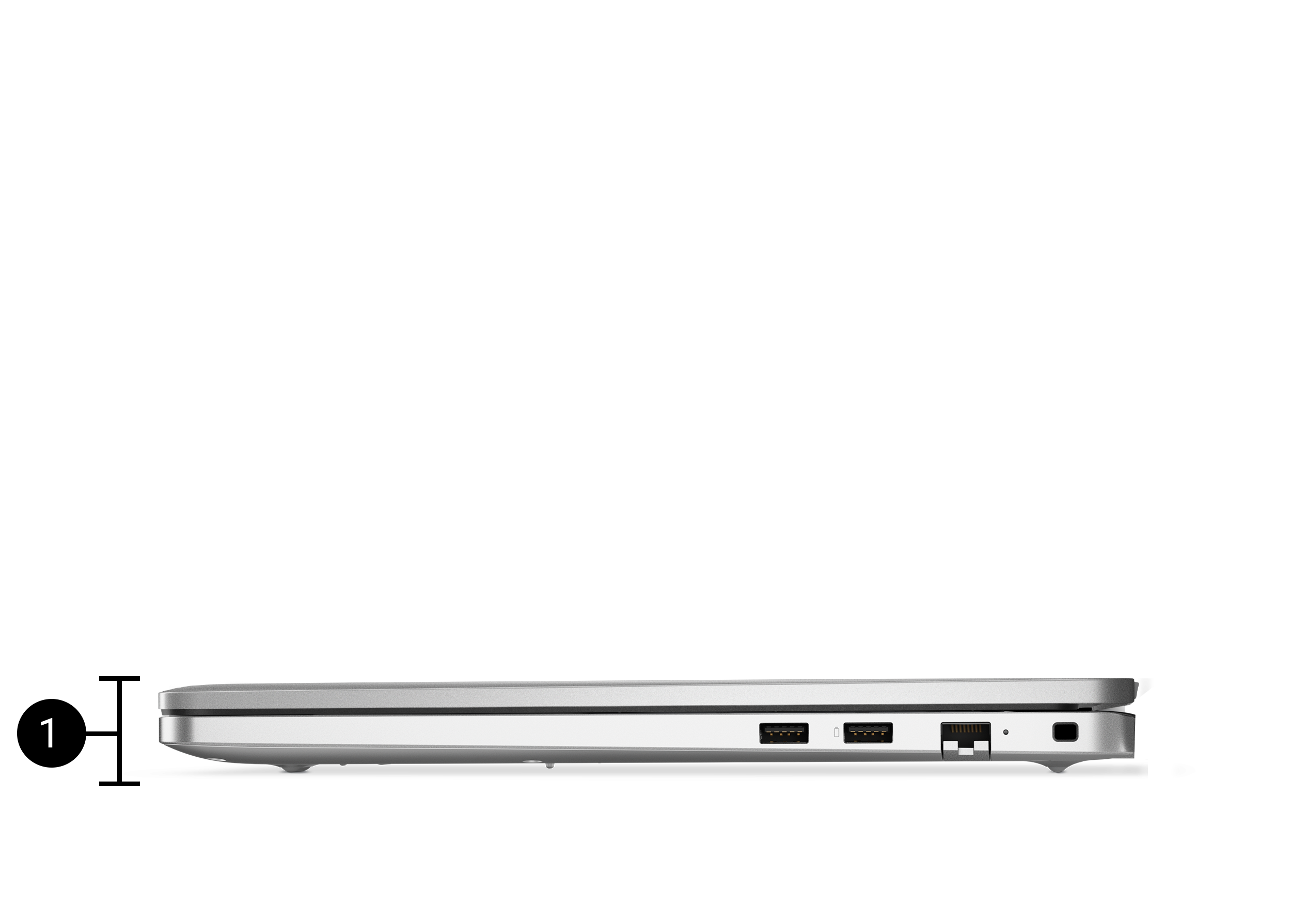 Dell Pro 16 laptop with closed lid, visual of height