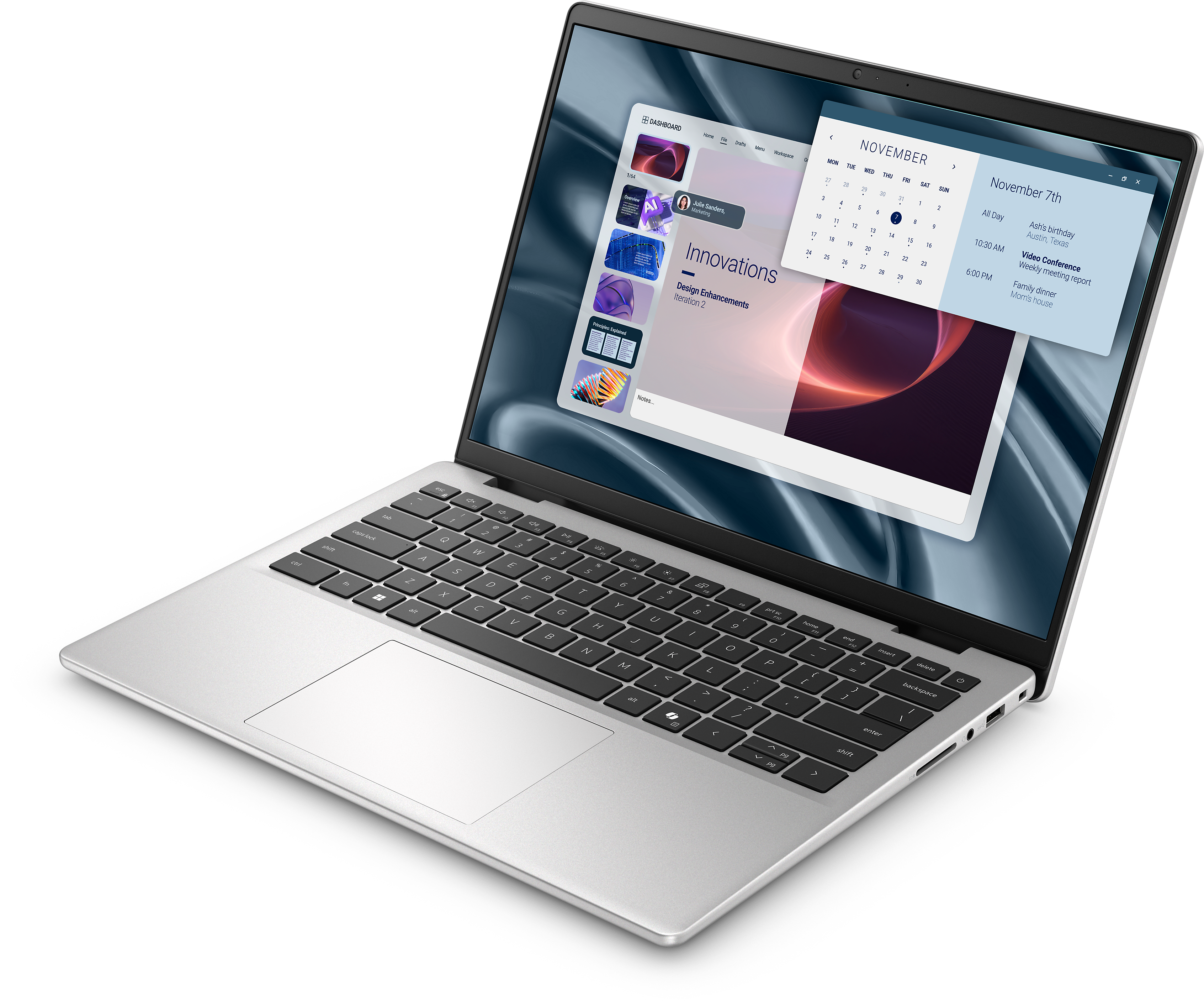 View left-facing Dell Pro 14 Essential Non-Touch Laptop