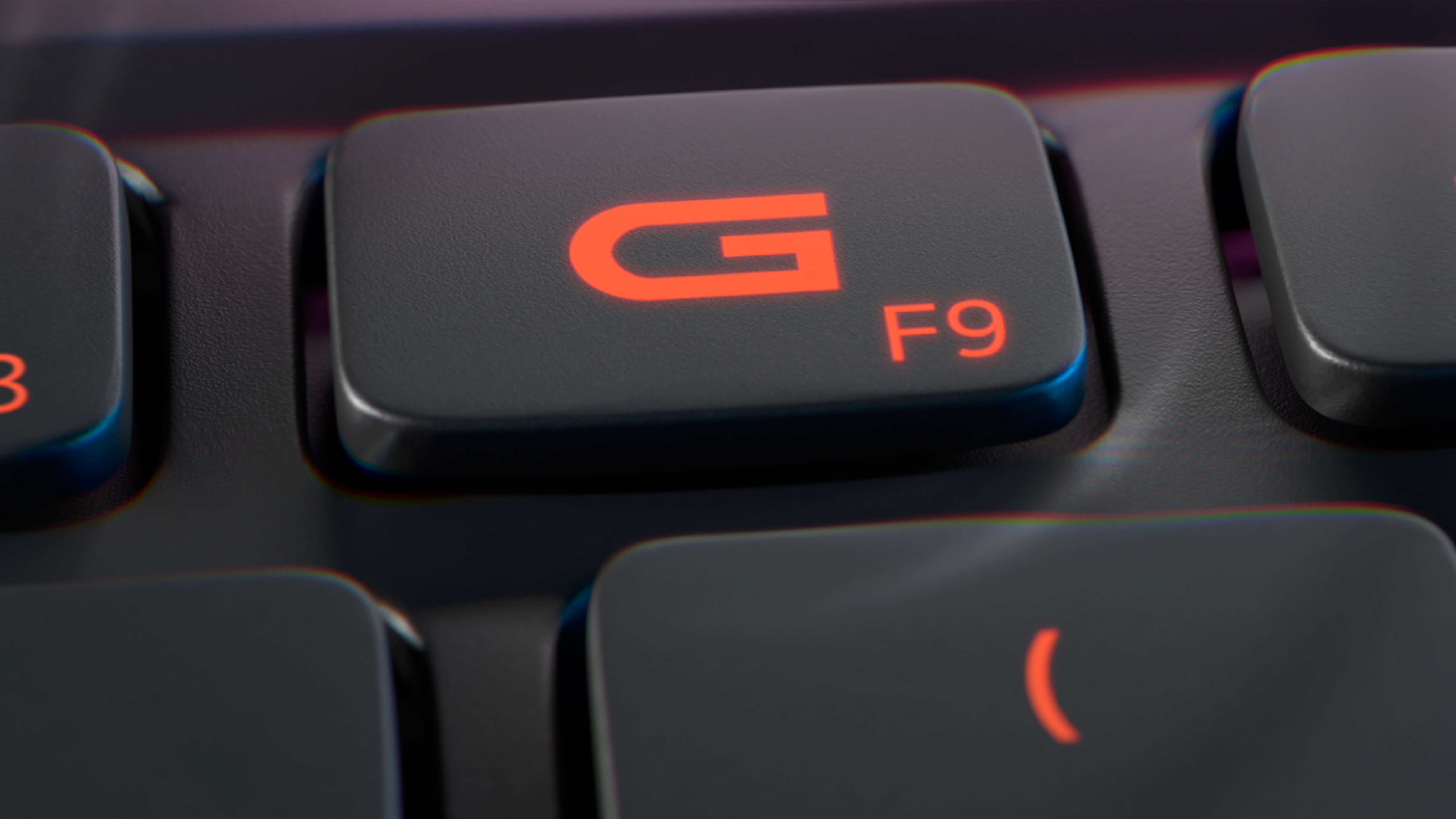 Photo du dessus de la touche F9 offert sur le clavier pour ordinateur portable de jeu Dell G15 5525.