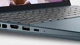 Picture of a Dell Inspiron 14 7420 Laptop showing the ports available on the left side of the product. 