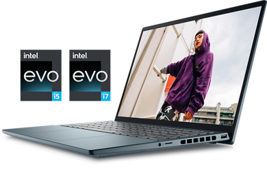 Picture of a Dell Inspiron 14 7420 Laptop with a man in front of a white wall on the screen.