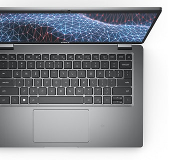 Zdjęcie notebooka Dell Latitude 1 5431 widzianego z góry, przedstawiające klawiaturę produktu.