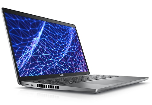 Imagen de una laptop Dell Latitude 15 5530 con fondo azul en la pantalla.