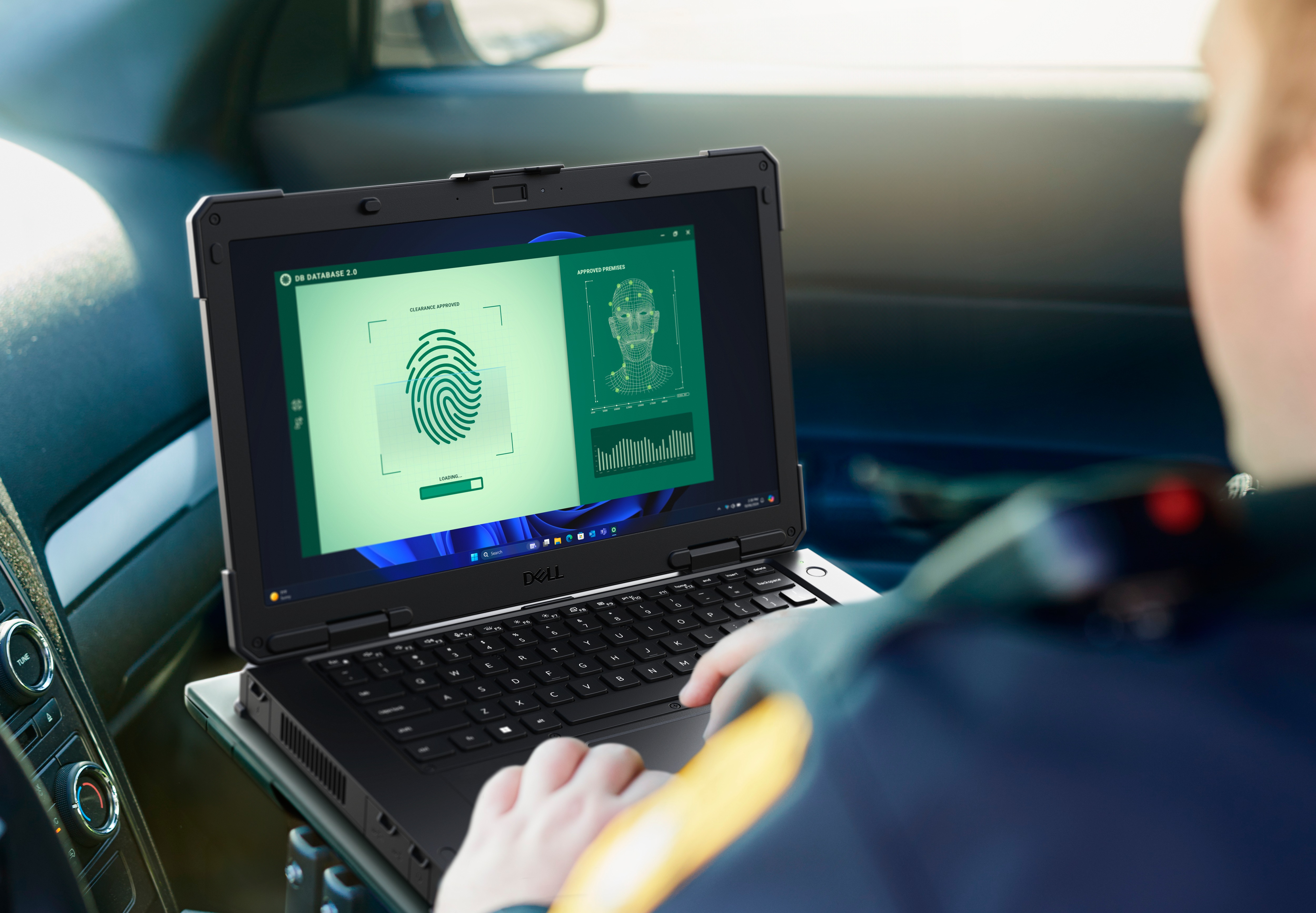 Military personnel using Rugged with geography software on screen