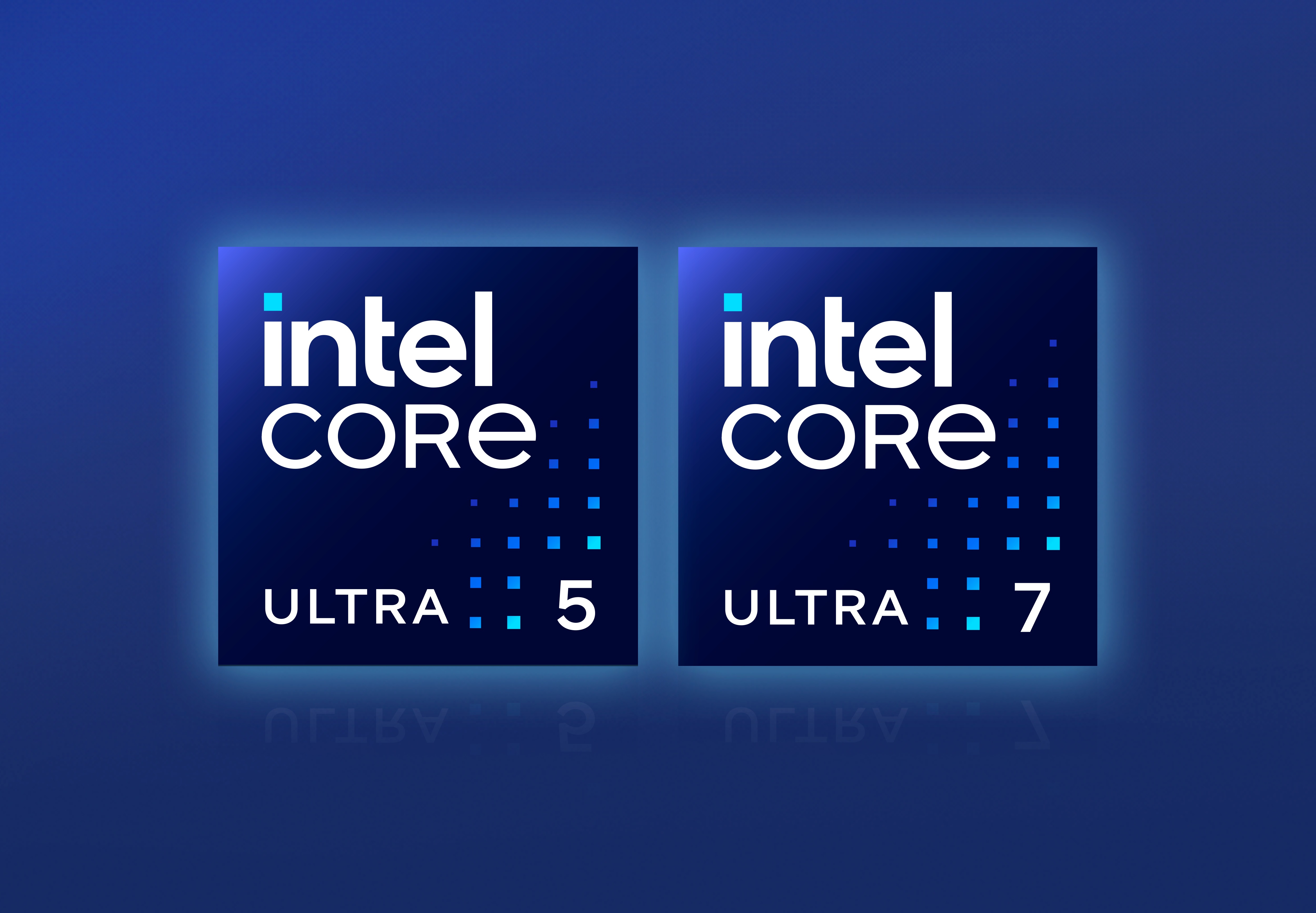 Intel® Core™ Ultra 5 processor badge and Intel® Core™ Ultra 7 processor badge