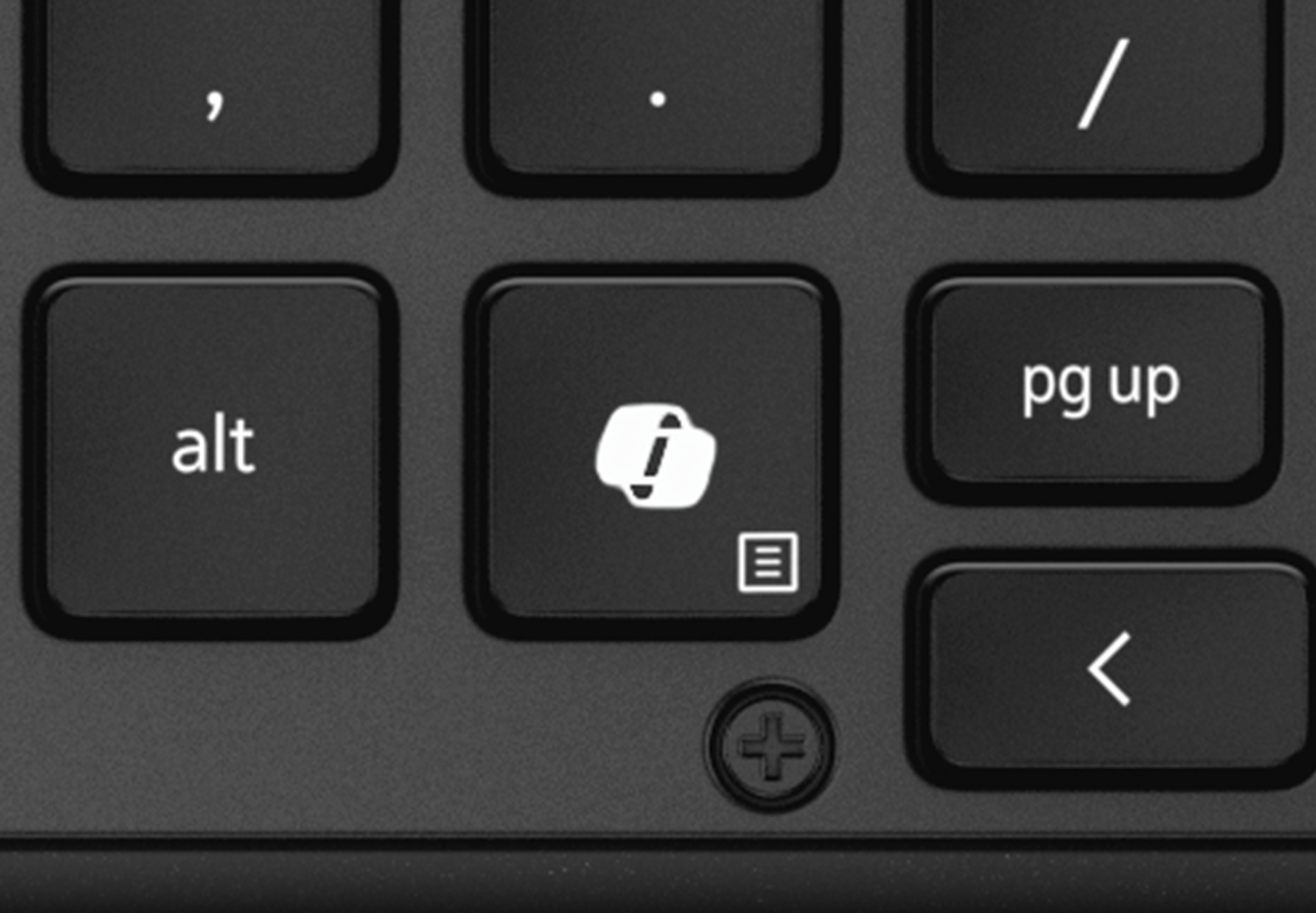 Close-up of the Rugged keyboard, showing off the Copilot Hardware Key