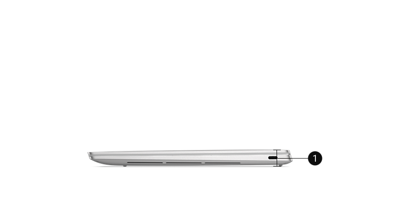 Dell XPS 13 9340 con el número uno mostrando las dimensiones y el peso del producto.