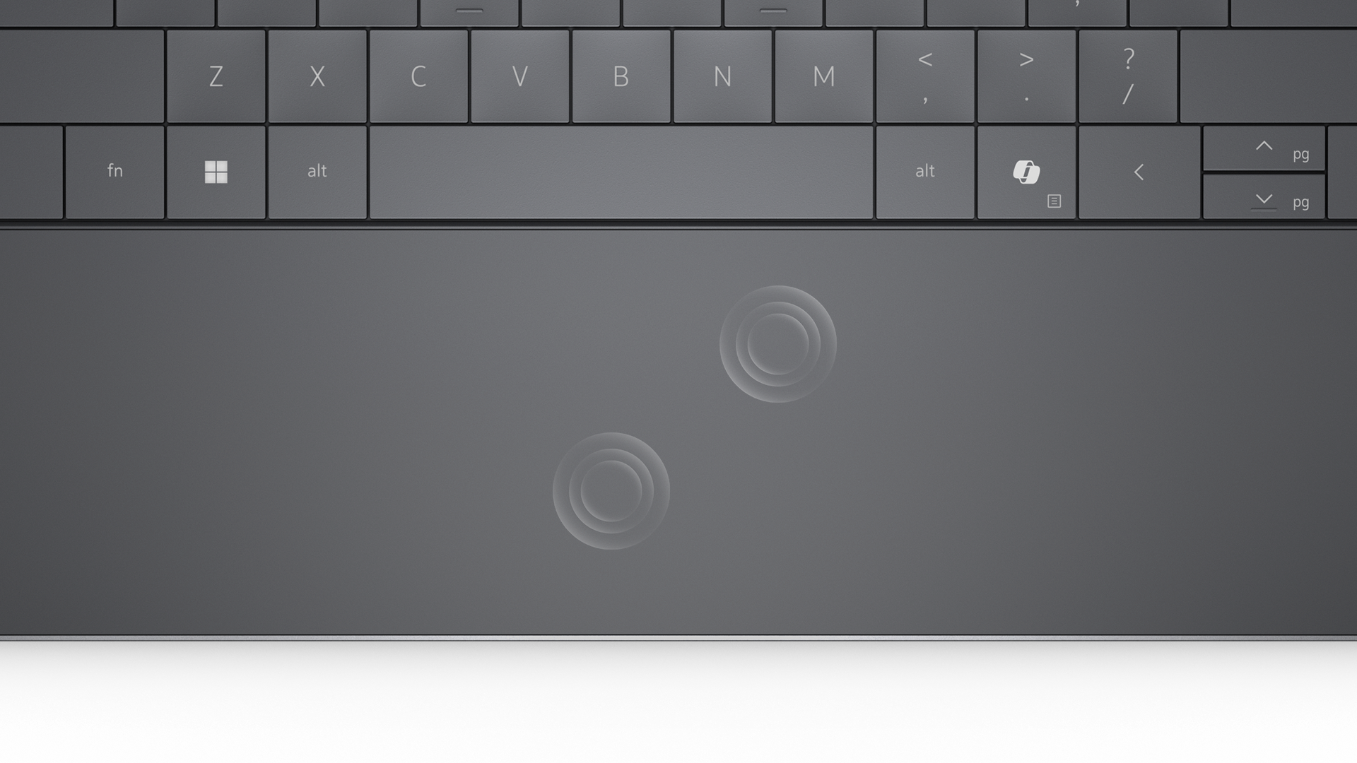 A close-up image of the keyboard’s touchpad.