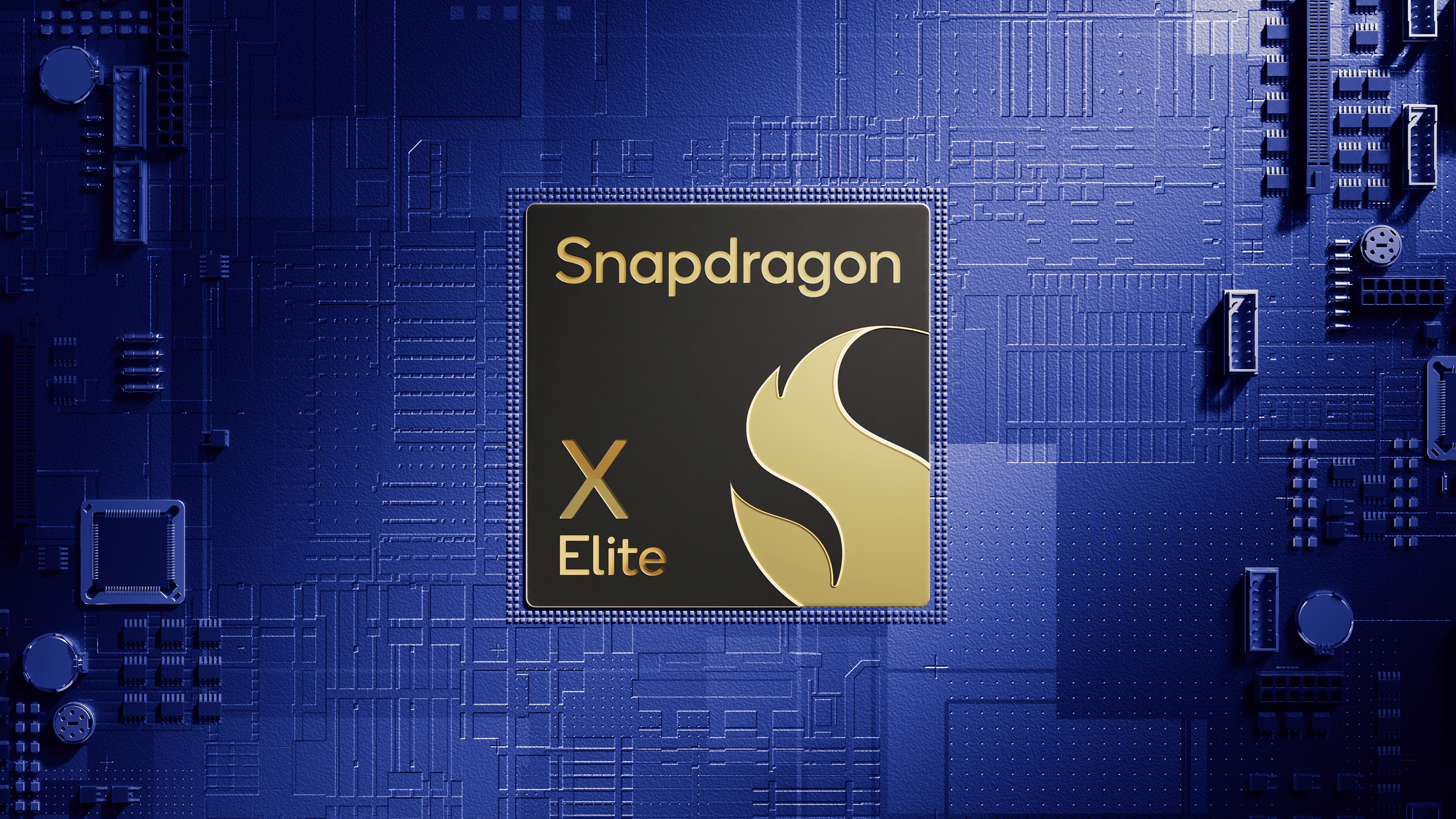 A rendering of Snapdragon X Elite chip