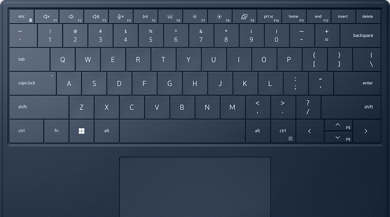 Bild der Tastatur eines Dell XPS 13-2-in-1-Laptops 9315