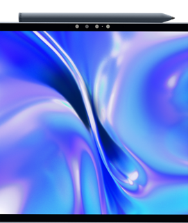 Bild eines Bildschirms des Dell XPS 13 2-in-1-Laptops 9315 mit dem XPS-Stift über dem Produkt