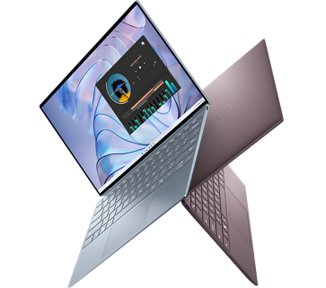 この製品のデザインが表現されている2台のDell XPS 13 9315ノートパソコンの画像。