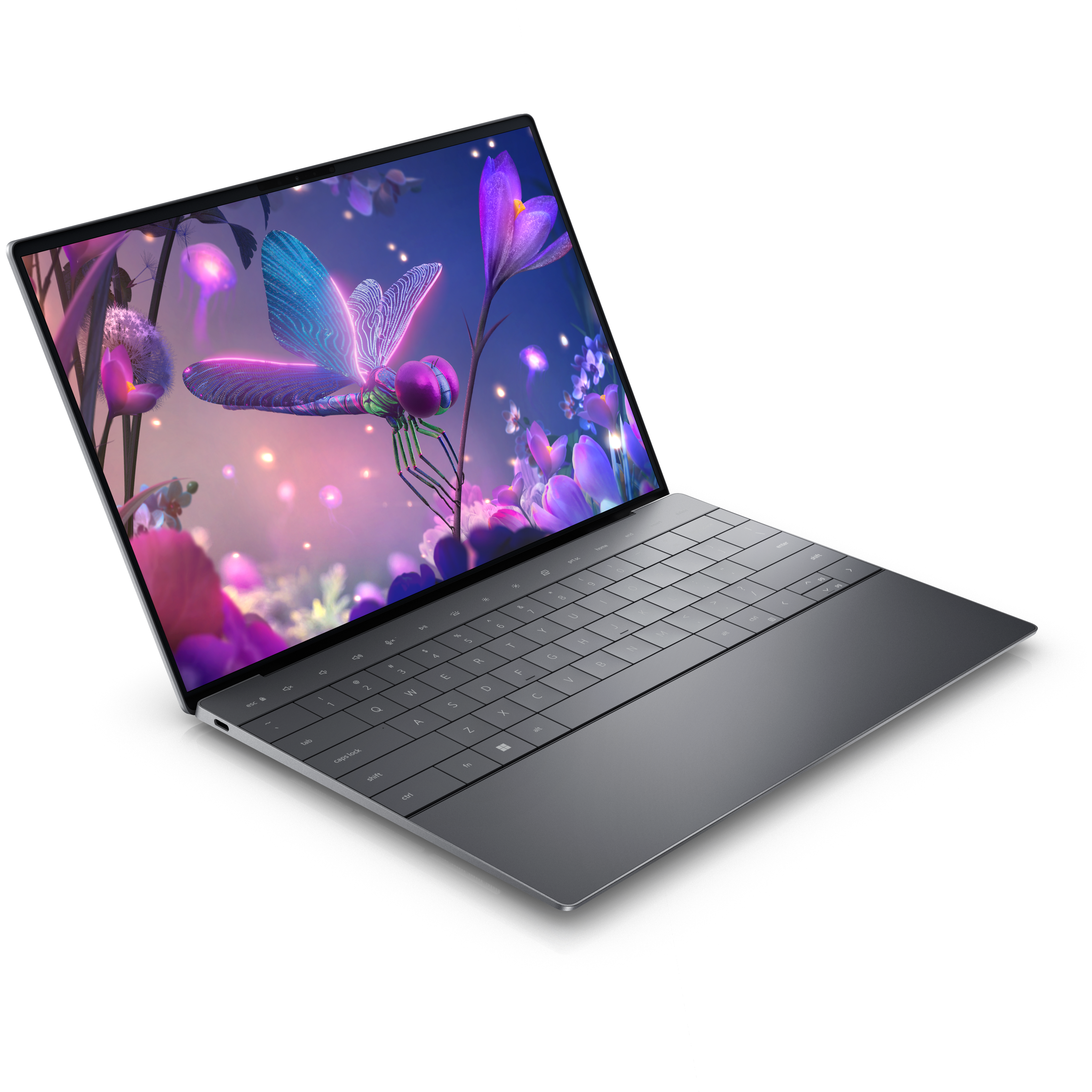 Notebook XPS em promoção Dell cinza grafite levemente virado para a direita