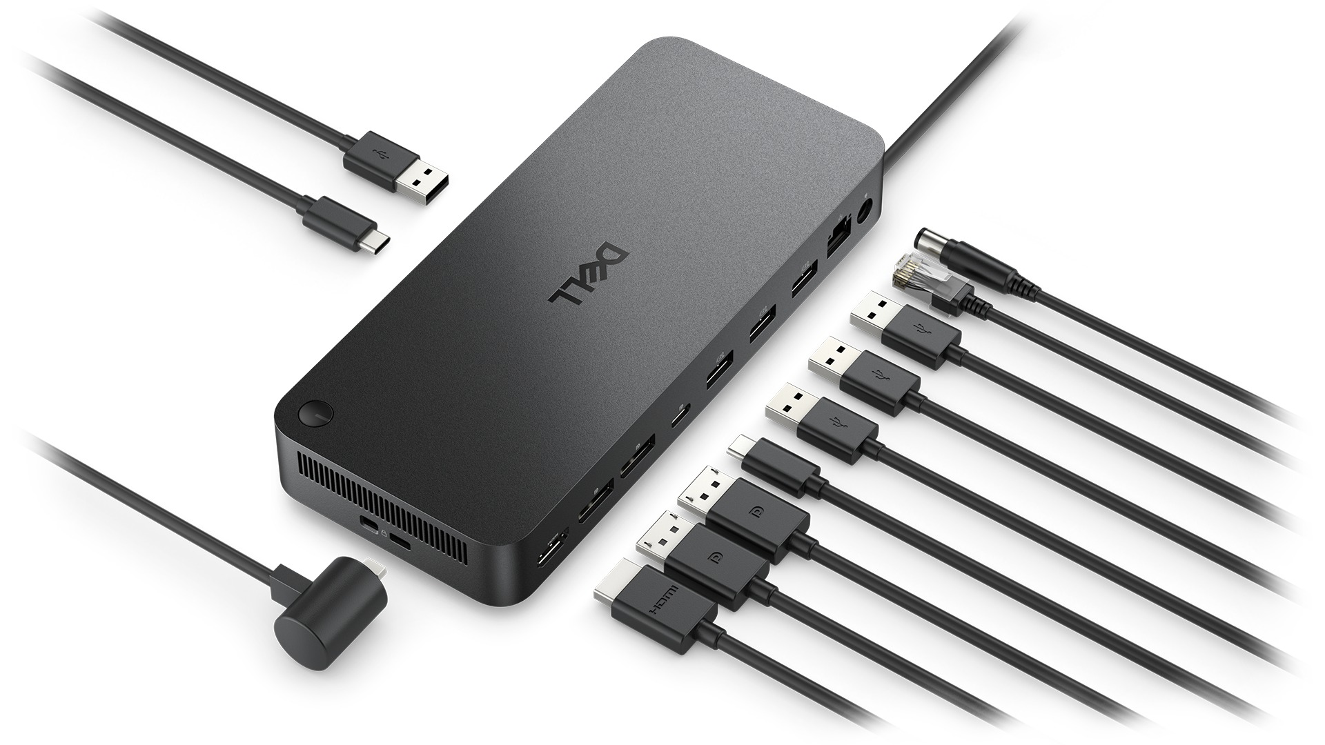 Showing the type of cable that can connect to a Dell Pro Dock.