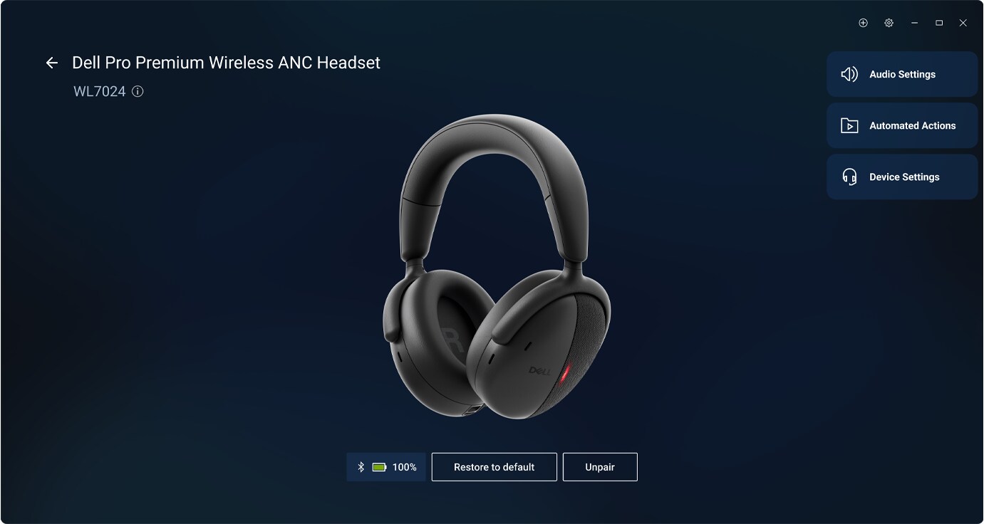 商品画像：Dell Premier Wireless ANC Headset - WL7024 | Dell USA 3
