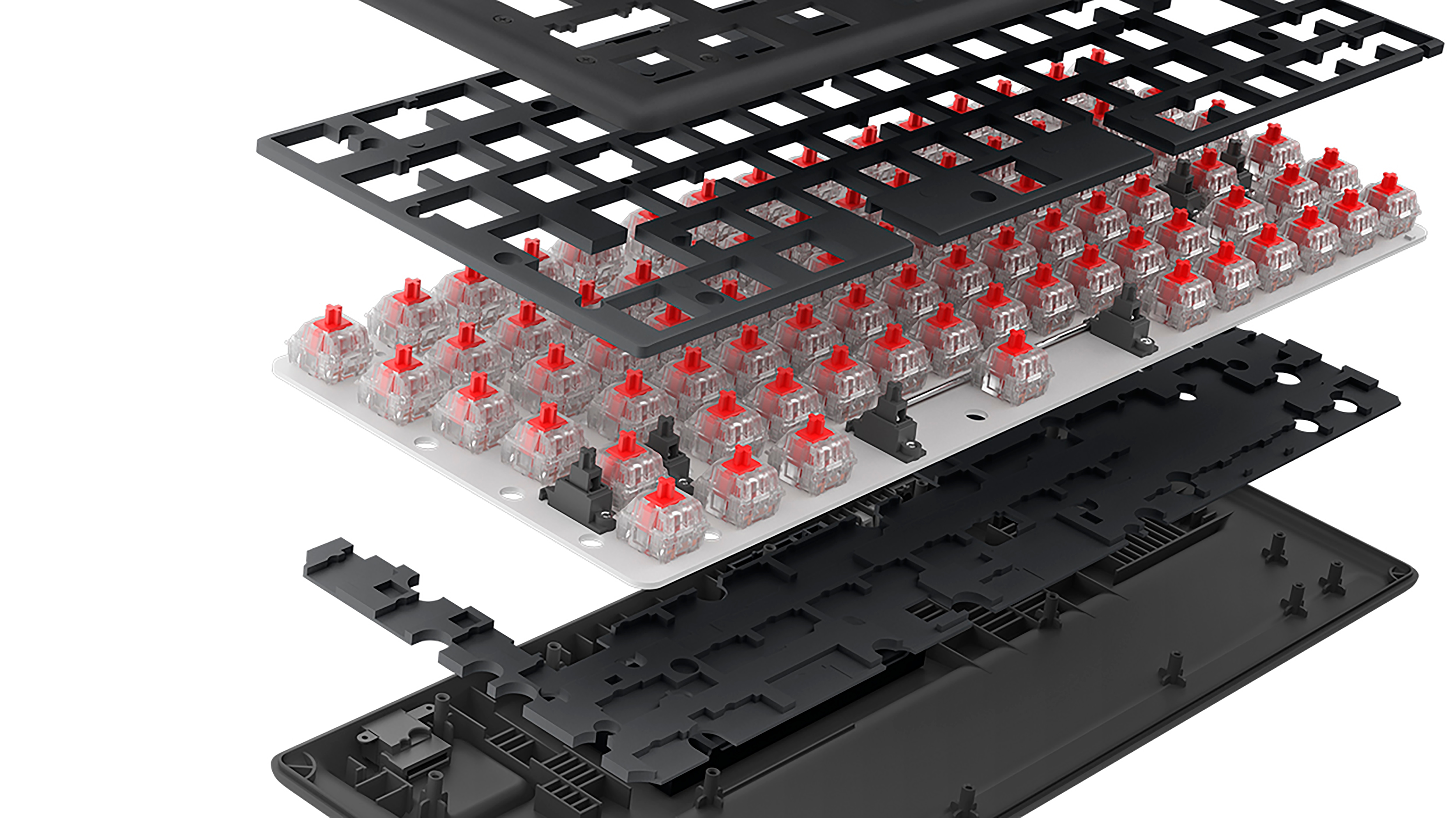 Dell Alienware Pro Wireless Gaming Keyboard dismantled. 