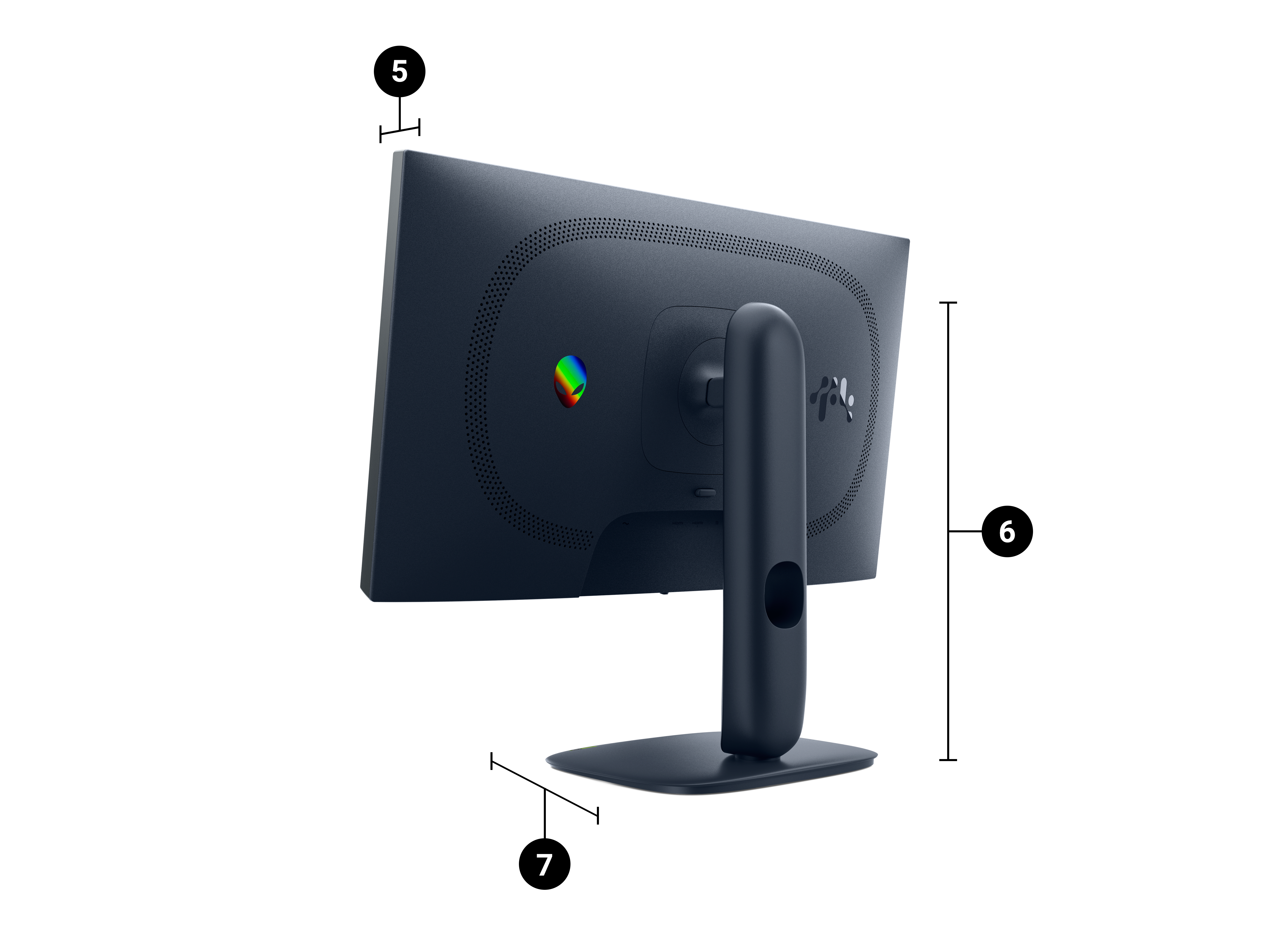 Side view of the monitor.