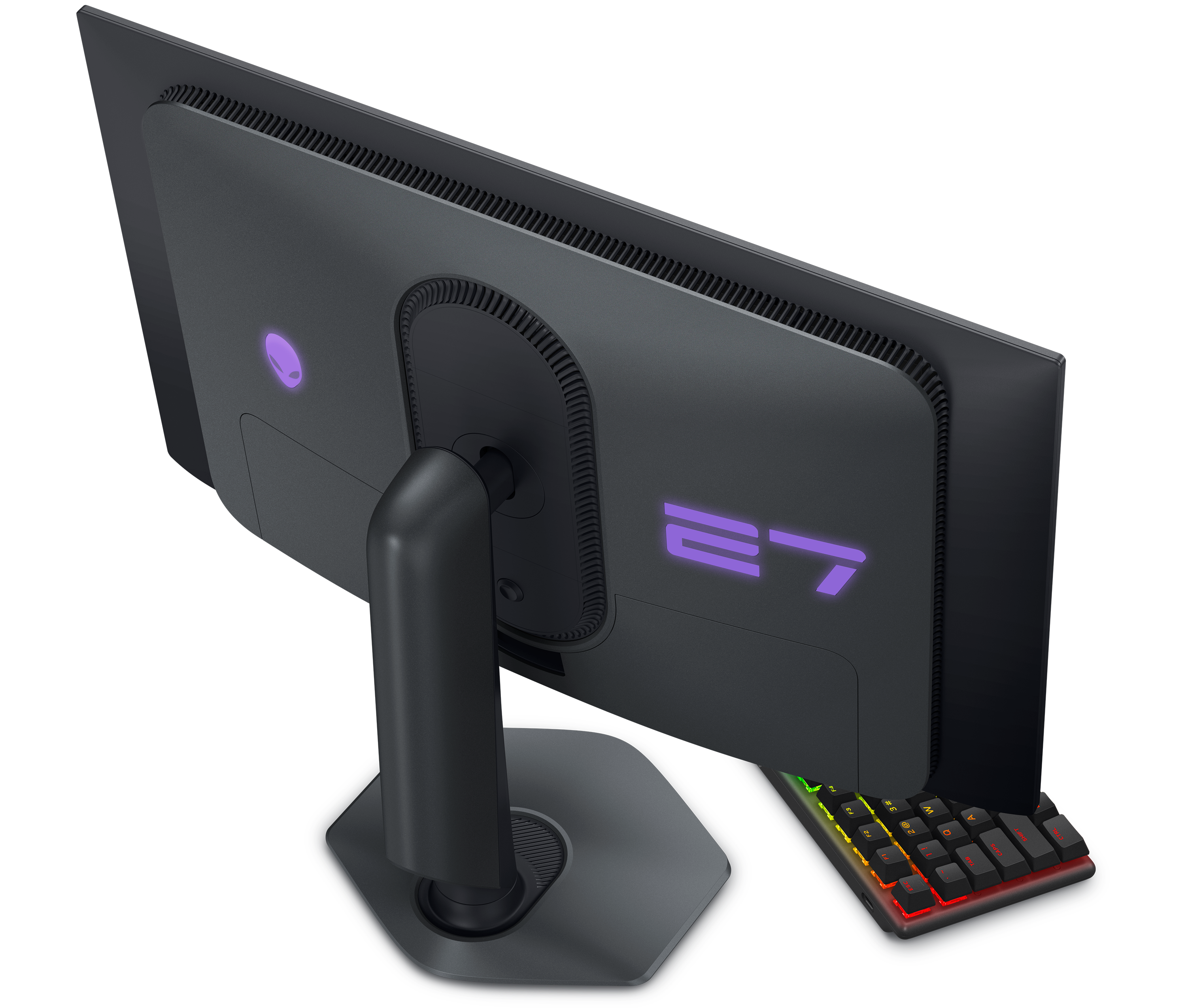 Dell AW2725DF Gaming Monitor and Alienware keyboard.