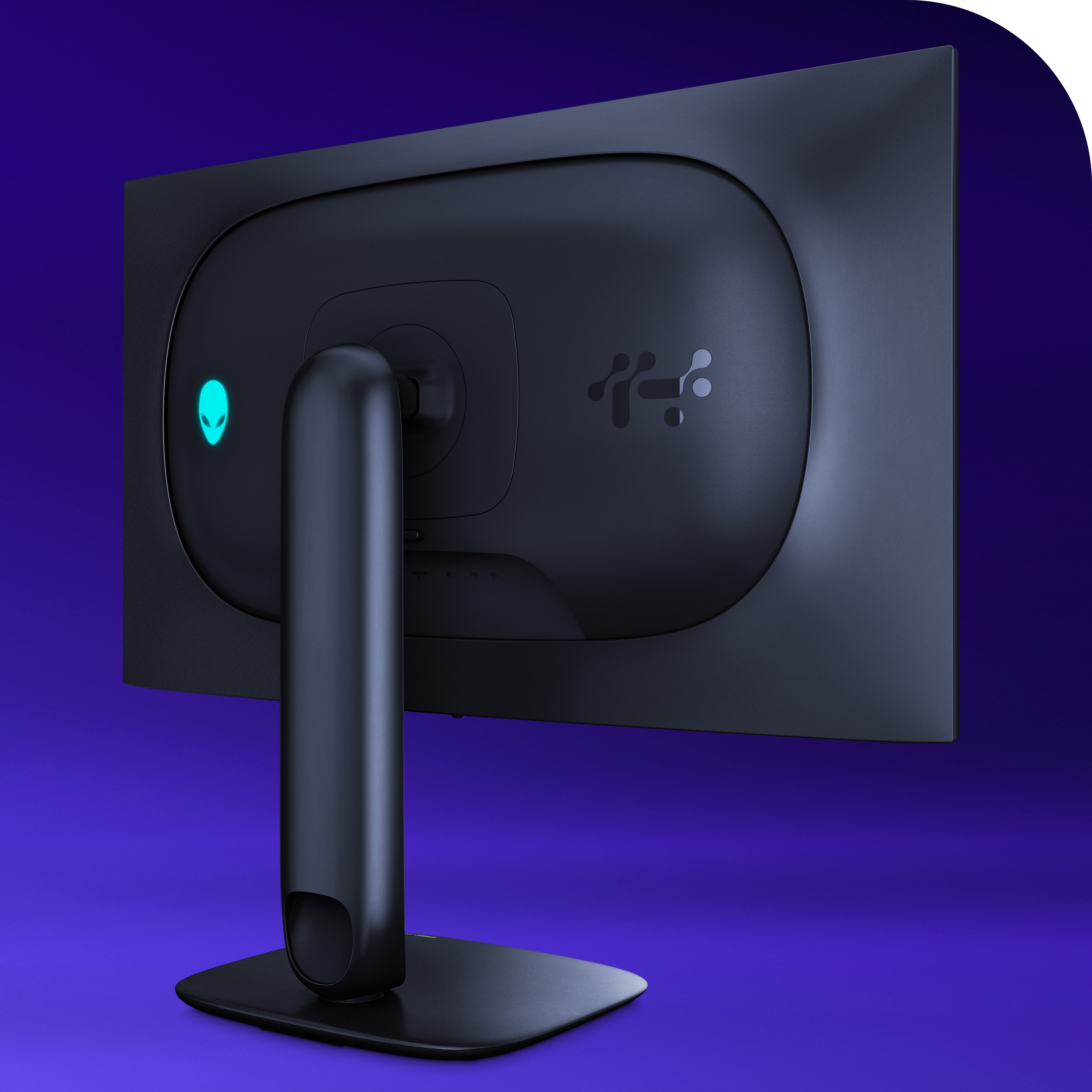 Rear view of the Alienware 27 4K QD-OLED Gaming Monitor.