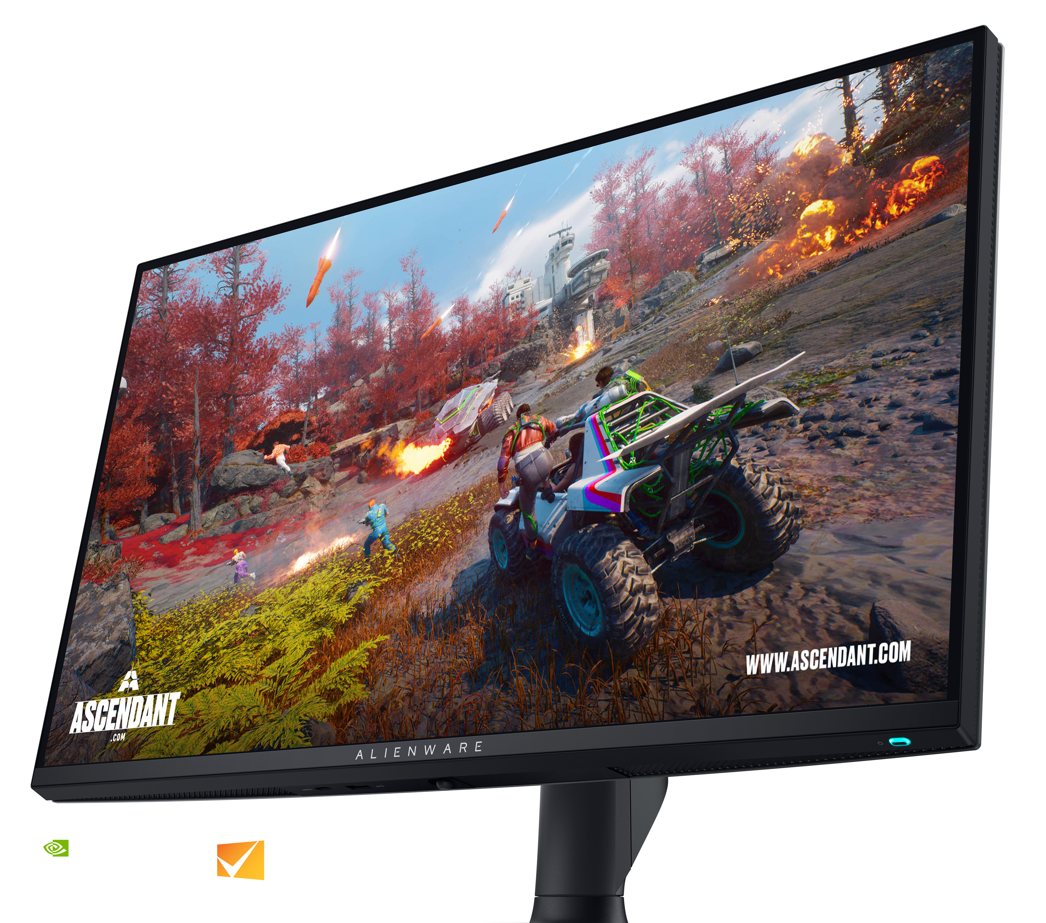 Alienware AW2725QF monitor with NVIDIA® G-SYNC® and VESA AdaptiveSync Display 360 certification.