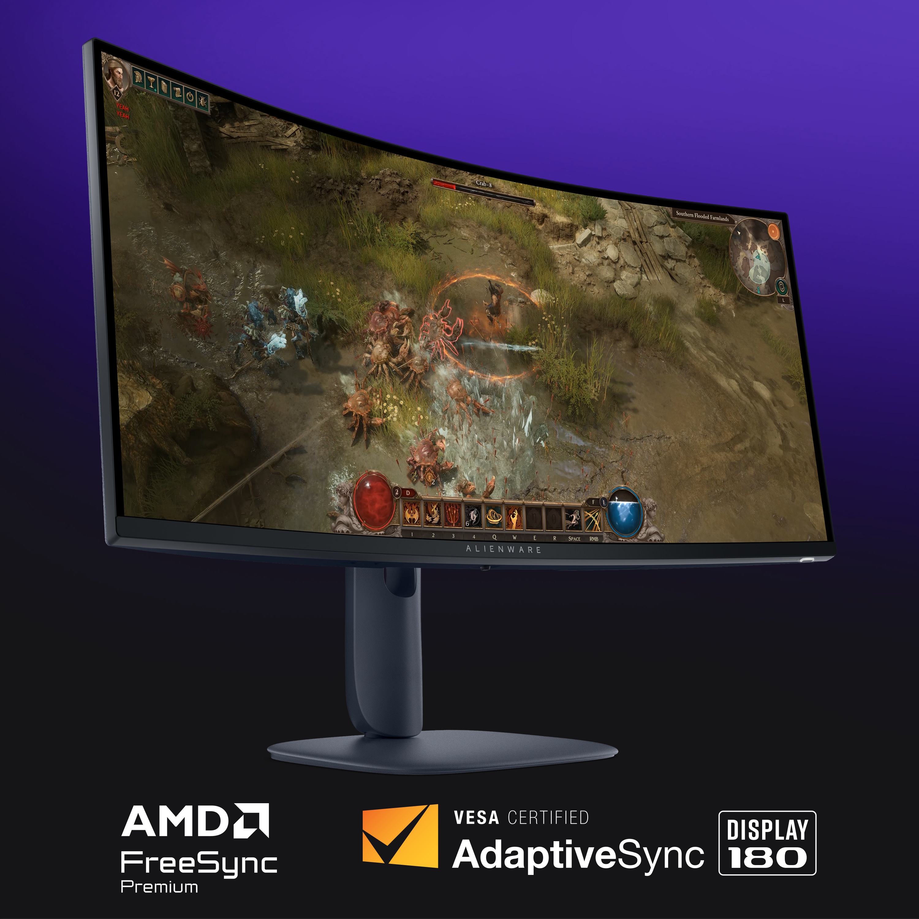 Left facing Alienware 34 Gaming Monitor