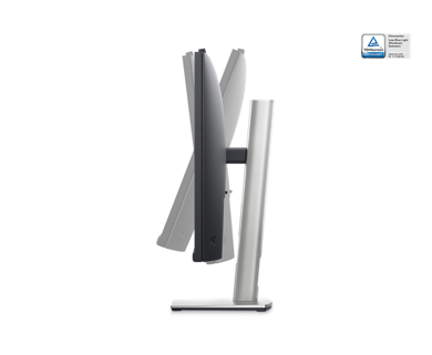 Picture of Dell C2723H Video Conferencing Monitor from the side showing the product's different screen positions.