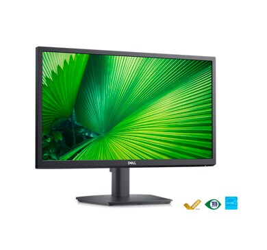 Picture of a Dell E2223HN Monitor with green leaves background on the screen.