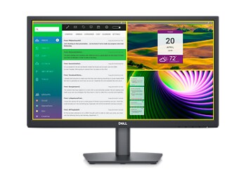 Imagen de un monitor Dell E2223HV con 3 herramientas diferentes abiertas en la pantalla.