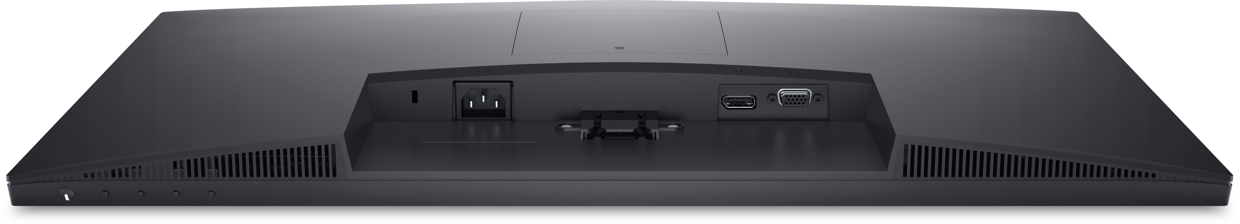 View Monitor E2725H rivolto verso il basso che mostra porte e connessioni